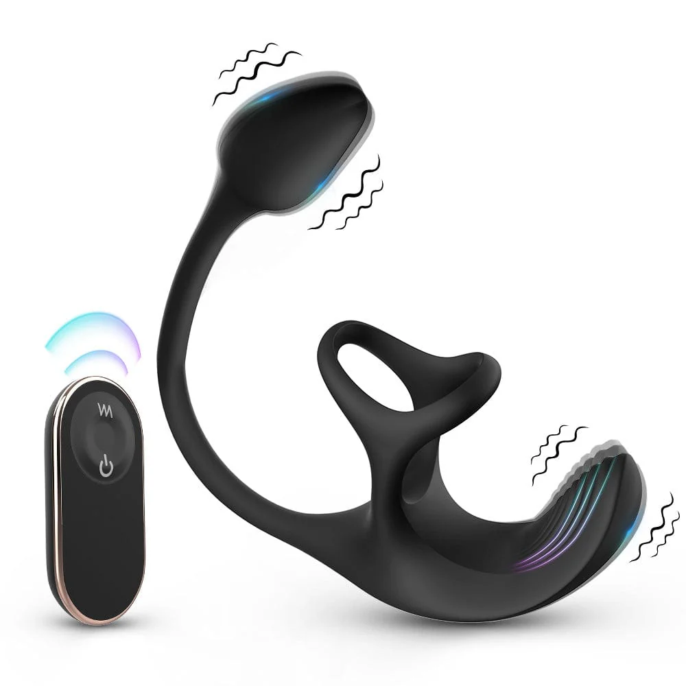 3 In 1 Spherical Vibrating Anal Plug Testicles Stimulator With cock Ring - Image 9