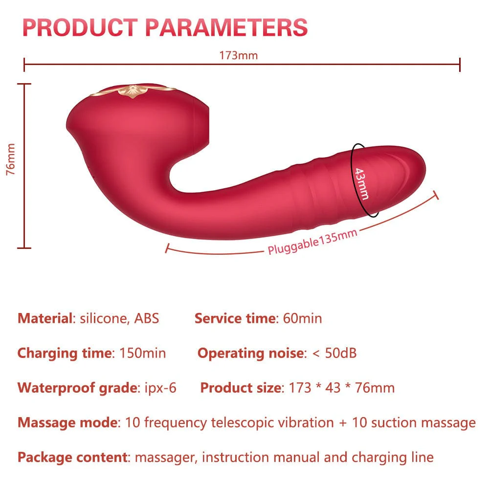 Sucking Vibration Telescopic Vibrator Female Erotic Masturbation Device Adult Products - Image 4