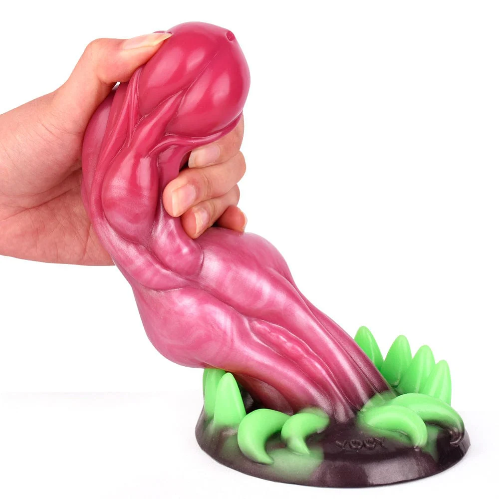 Surreal Realistic Wolf Teeth Luminous Silicone Dildo With Suction Cup - Image 3