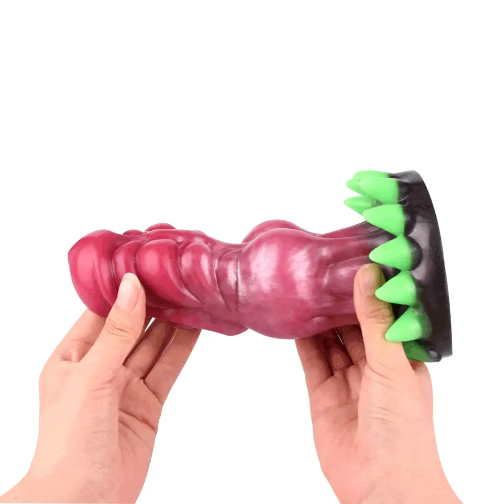 Surreal Realistic Wolf Teeth Luminous Silicone Dildo With Suction Cup - Image 4