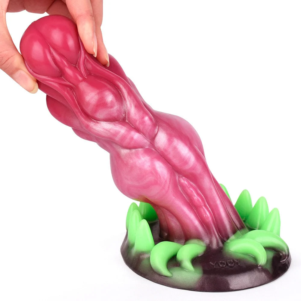 Surreal Realistic Wolf Teeth Luminous Silicone Dildo With Suction Cup - Image 5