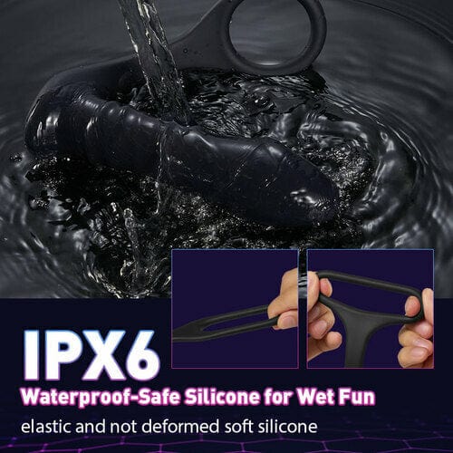 10 Thrilling Vibration 3 Thrusting Silicone Remote Control Cock Ring Anal Vibrator - Image 6