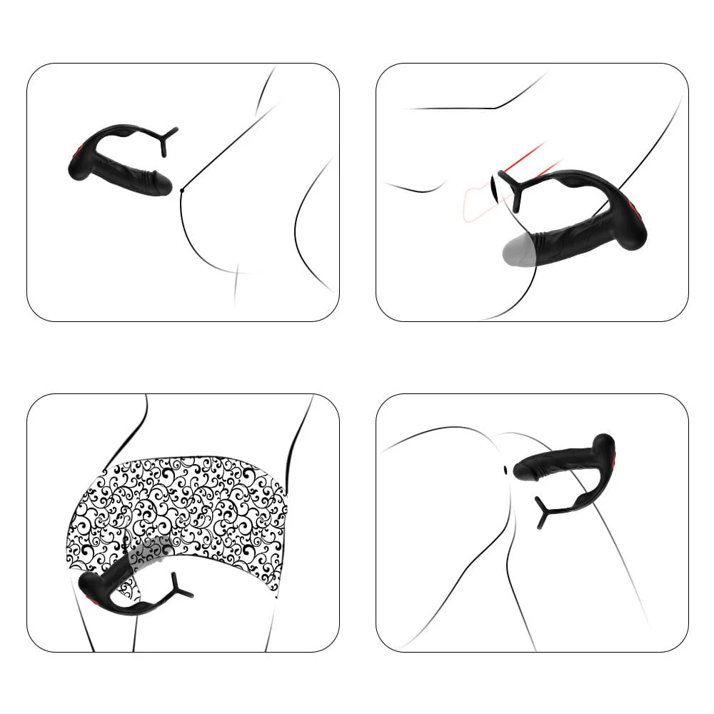 Triple Rings Vibrating Prostate Massager realistic dildo With Remote Control - Image 5