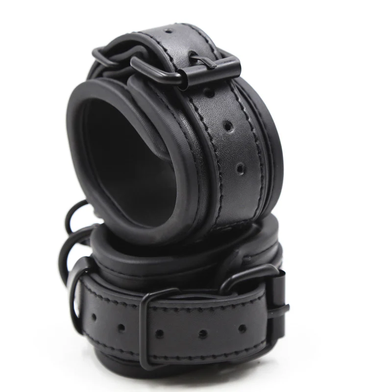 Upgraded BDSM PU Leather Handcuffs Adjustable Cuffs Sex Toy for Couples - Image 7