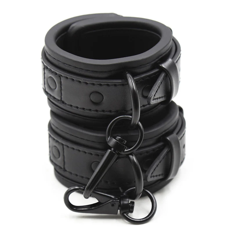 Upgraded BDSM PU Leather Handcuffs Adjustable Cuffs Sex Toy for Couples - Image 9