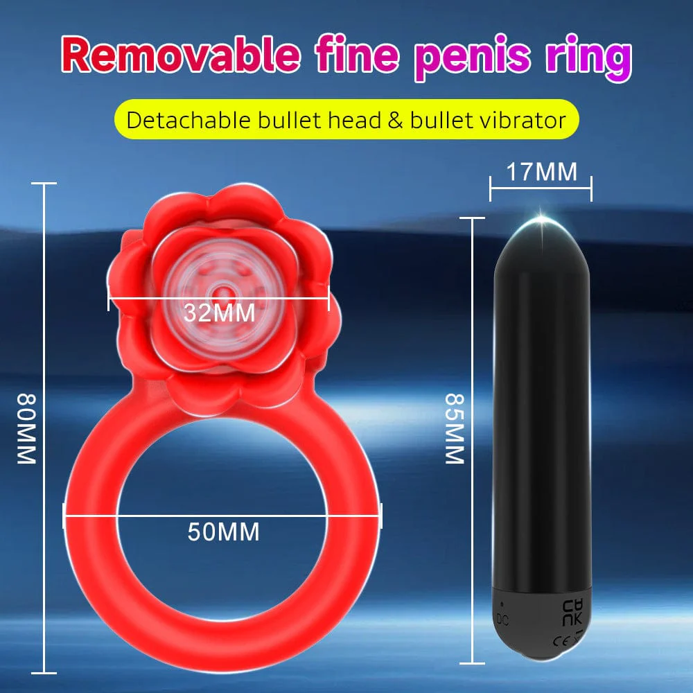 Vibrating Rose Penis Ring Clitoral Stimulation For Couple - Image 6