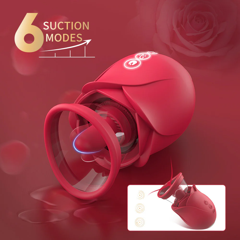 Vortex - Purple Rose Sucking Licking Vibrator With Detachable Cup - Image 2