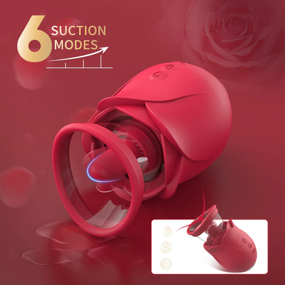 Vortex - Purple Rose Sucking Licking Vibrator With Detachable Cup - Image 4