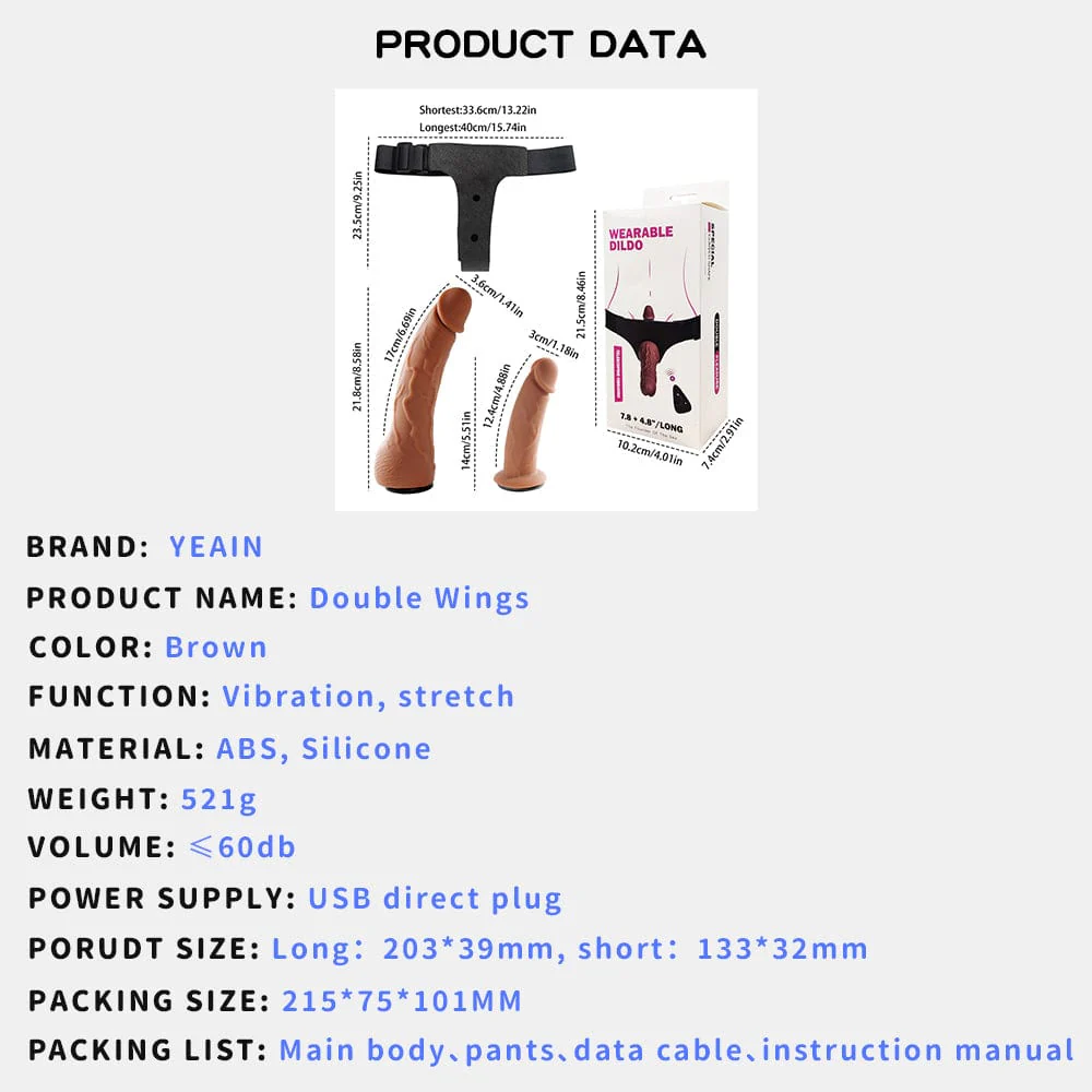 Yeain Wearable Double-headed Thrusting Dildo Vibrator For LGBT - Image 13